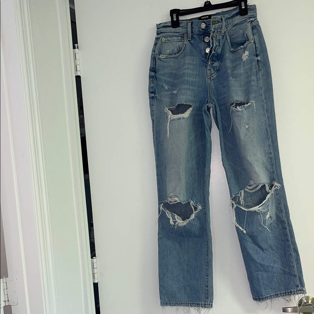 🇺🇸Adaption Distressed Blue Jeans Barney’s of New York 🇺🇸 Size 26X36 - Picture 2 of 10